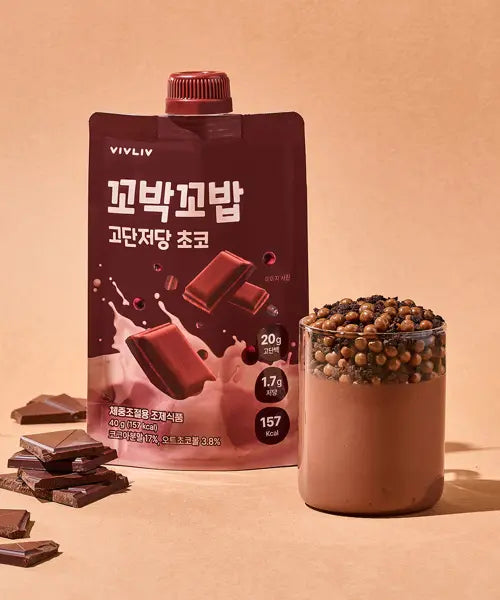 [VIVLIV] Gobakbap High Protein Low Sugar Chocolate (40g 1EA) / 꼬박꼬밥 고단저당 초코(40g1EA)
