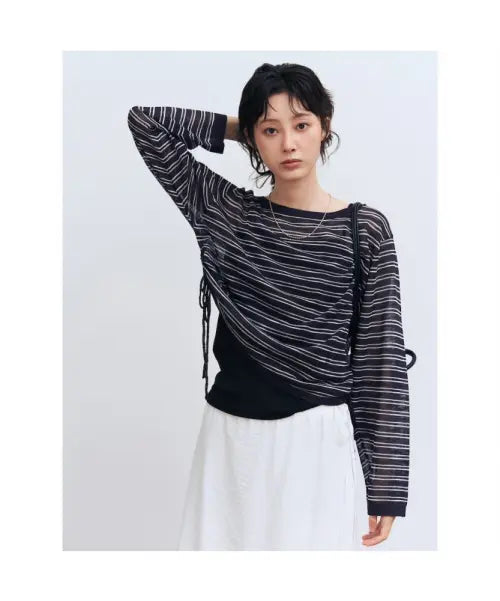 [8SECONDS] Scassi Stripe Pullover Navy / 스카시 스트라이프 풀오버  네이비