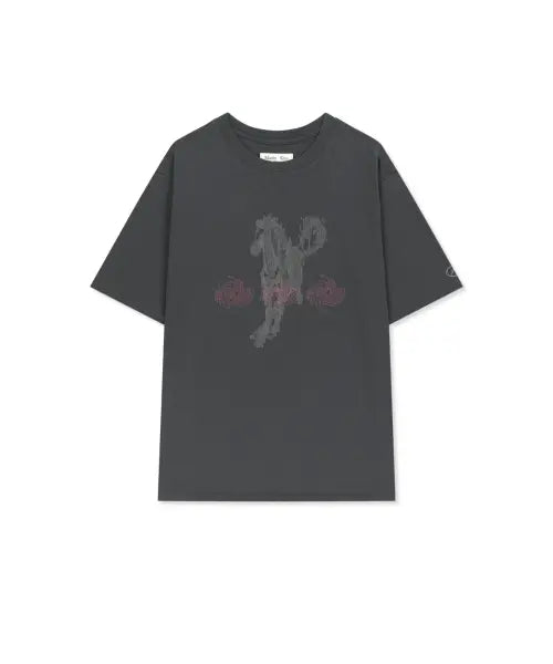[MATIN KIM] MATIN PACE SPRINT GRAFFITI TOP IN CHARCOAL