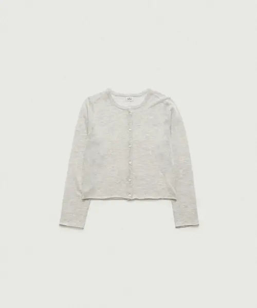 [THEBARNNET] Hyled Linen Button Cardigan_Light Grey