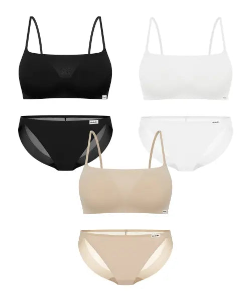 [WONDERBRA] 3SET Air Square Neck Bra Panty Set / [3SET] 에어 스퀘어넥 브라팬티 세트
