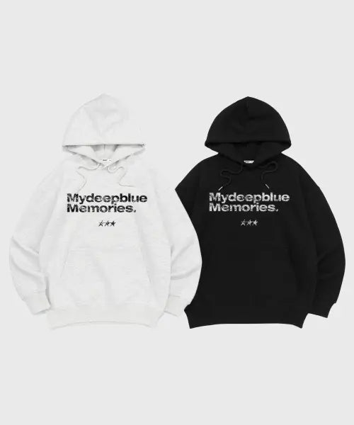 [MY DEEP BLUE MEMORIES] (HD) MM TEXT HOODIE_2 Colors