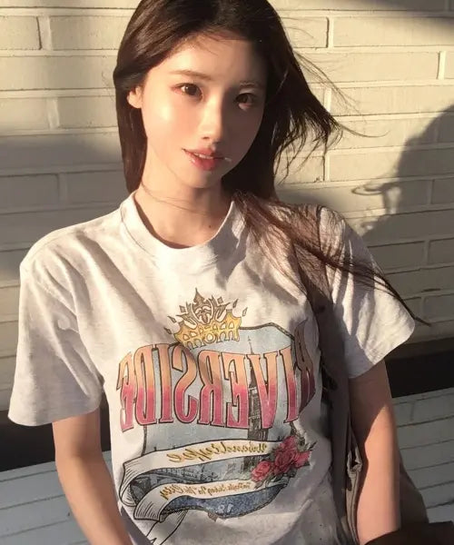 [URBANDTYPE] Riverside City T-Shirt_Light Gray / 리버사이드 시티 티셔츠_라이트 그레이
