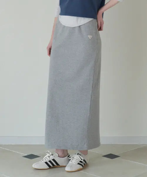 [TTUDEMENT] 50s EMBROIDERED LONG SKIRT_MELANGE GREY