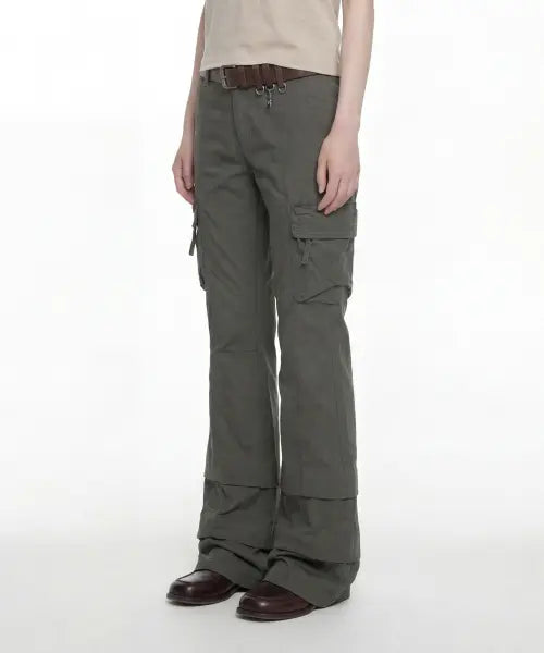 [DEFGARMENTS] FLARE CARGO PANTS [2COLOR]