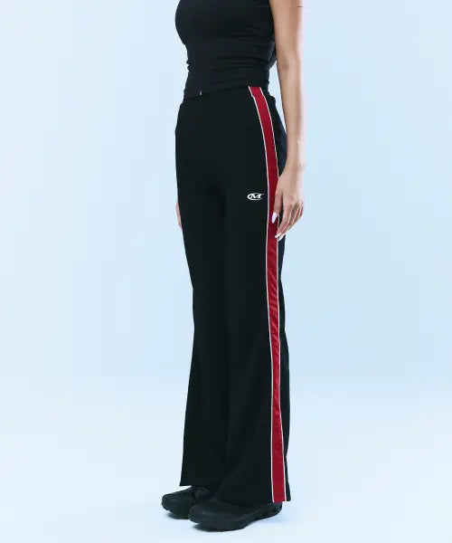 [MIHAK] Color Block Bootcut Leggings Pants (Black) / 컬러 블록 부츠컷 레깅스 팬츠 (BLACK)