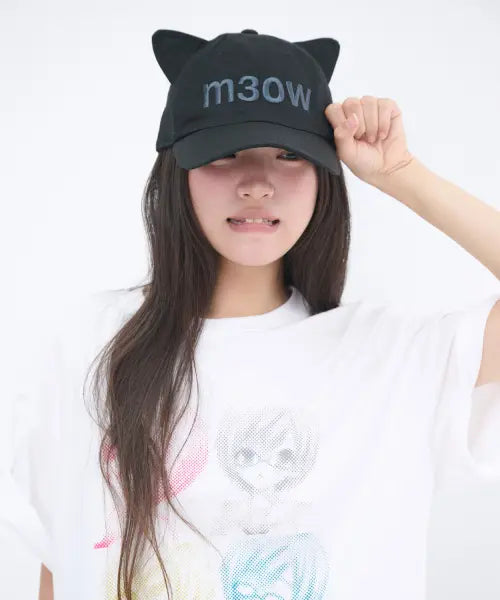 [ITZAVIBE] M3OW CAT EAR BALL CAP