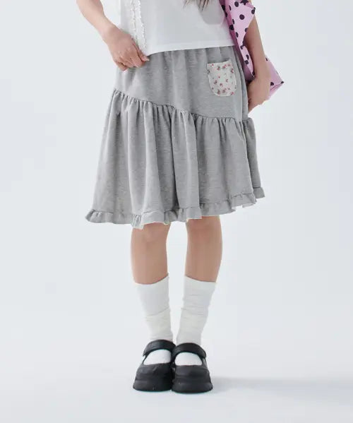 [ESCAPEFROM] ESCF x Hot Today Pocket Point Frill Midi Skirt Grey / [ESCF X 핫투데이] 포켓 포인트 프릴 미디 스커트 그레이