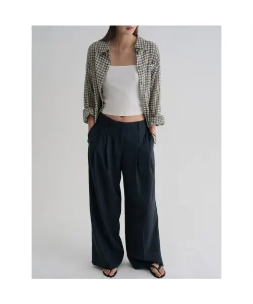 [8SECONDS] Summer Two-Tuck Wide Slacks - Ash / 써머 투턱 와이드 슬랙스  애쉬