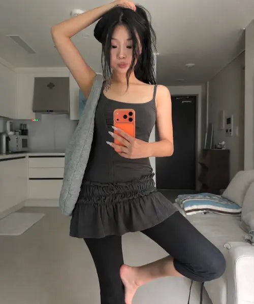 [UUUUP] Muffin Mini Dress - Charcoal / 머핀 미니 드레스 - 차콜