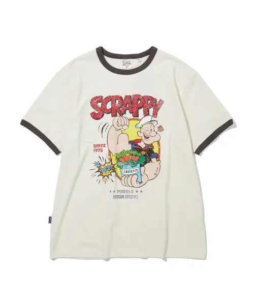 [PENFIELD] Vintage Series SCRAPPY Engraved Ringer Short Sleeve T-shirt Ivory / 빈티지 시리즈 SCRAPPY 인그레이 링거 반팔 티셔츠 아이보리_FS2KT48U