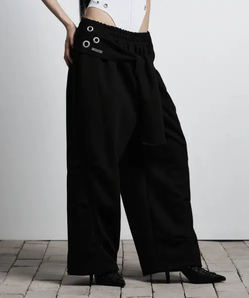 [AS YOU ARE] TIE BELT SWEATPANTS BLACK / 타이 벨트 스웻팬츠 블랙