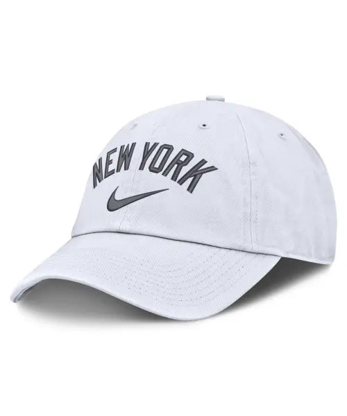 [FANATICS] New York Yankees NIKE PRIMETIME CLUB UNSTRUCTURED ORGANIC COTTON CAP - White / 뉴욕 양키즈 나이키 프라임타임 클럽 언스트럭처 오가닉 코튼 캡 - 화이트