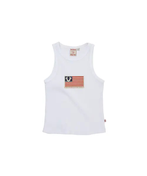 [TRUERELIGION] OLD GLORY WAFFLE WOMEN SLEEVELESS - WHITE