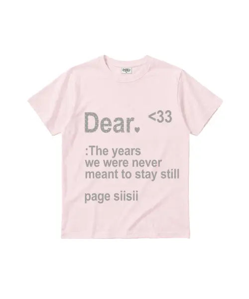 [PAGESIISII] DEAR Printing Standard Fit Short Sleeve T-Shirt Pink / DEAR 프린팅 스탠다드핏 반팔티 핑크