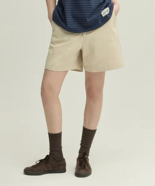 [URBANDTYPE] Capri Washed Chino Shorts_LIGHT BEIGE / 카프리 워시드 치노 쇼츠_라이트 베이지