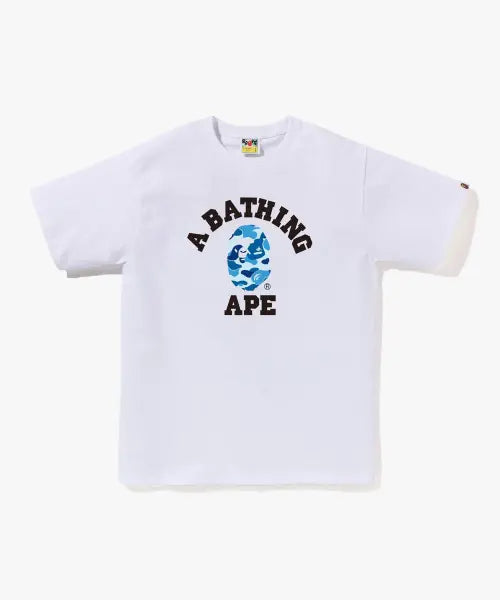 [BAPE] ABC CAMO COLLEGE TEE M_WHXBL / ABC 카모 콜리지 티셔츠(M) WHITE/BLUE