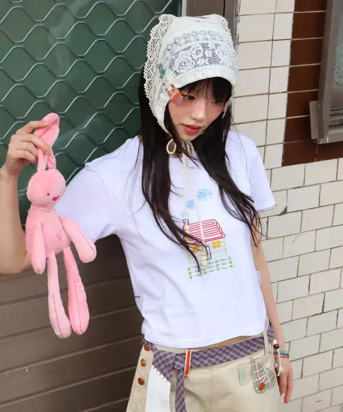 [RuNaKi'Hu'] Hanabatake Lace Bandana (White) / WXAC035 하나바타케 레이스 반다나 (WHITE)