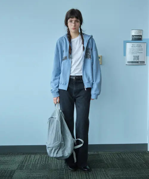 [LOW CLASSIC] LOW SOFT SWEAT ZIP-UP HOODIE_BABY BLUE [LC267TS12BY]