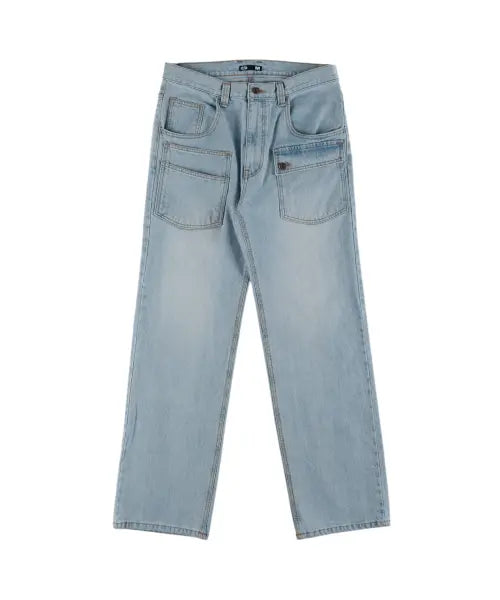 [ERTR] Front Pocket Cargo Denim Pants - Light Blue / Front Pocket Cargo Denim Pants Light Blue