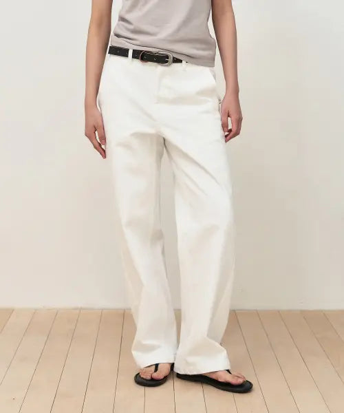 [SIS A] STRAIGHT ENDURE WASHING COTTON PANTS / WHITE / 스트레이트 엔두어 워싱 코튼 팬츠 [white]