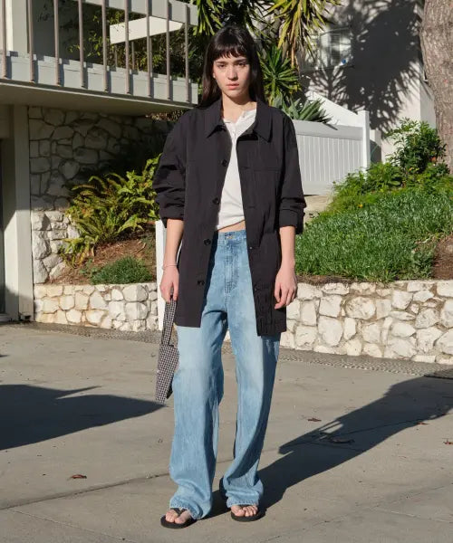 [LOW CLASSIC] RELAXED SHIRT JACKET_BLACK [LC261JK01BK]
