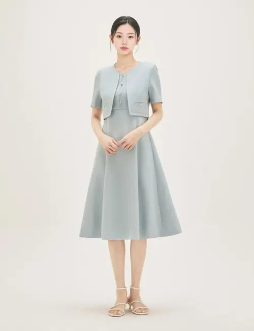 [ROEM] Bolero 2-in-1 Long Dress RMOWG26ST2 / 볼레로 2IN1 롱 원피스 RMOWG26ST2