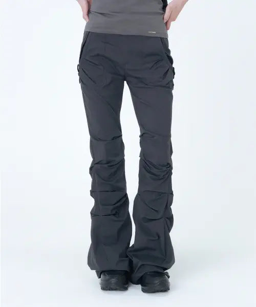 [MISEKI SEOUL] Shirring pocket bootscut pants CHARCOAL