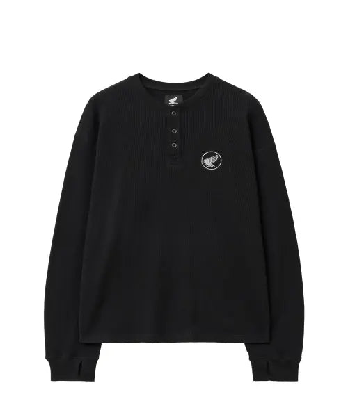 [PHYPS MOTORCYCLE] Waffle Henry Neck Long Sleeve Black