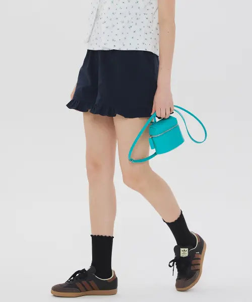 [NEW LOOKY] Frill banded shorts _Navy