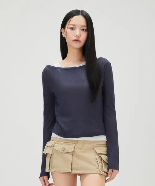 [MIXXO] Layered Long Sleeve T-shirt RE LWG301A / 레이어드 긴팔 티셔츠 RE LWG301A_MIWLWG54QA