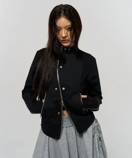 [SCHISM INDUCING] CONTOUR LINE JACKET BLACK