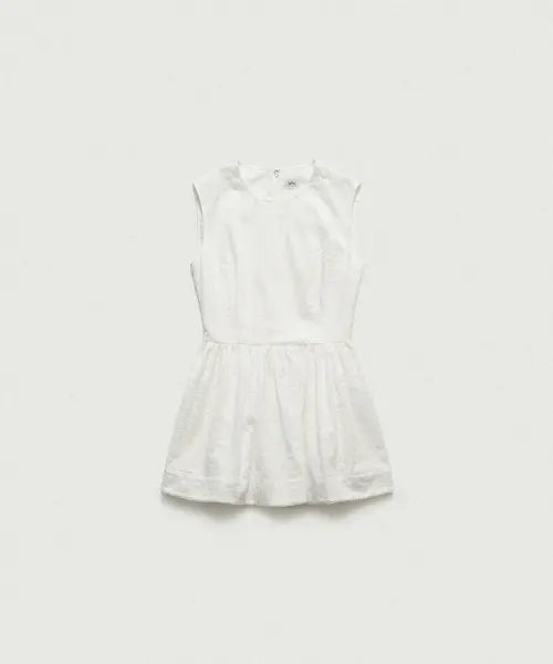 [THEBARNNET] Flower Eyelet Sleeveless Dress_White