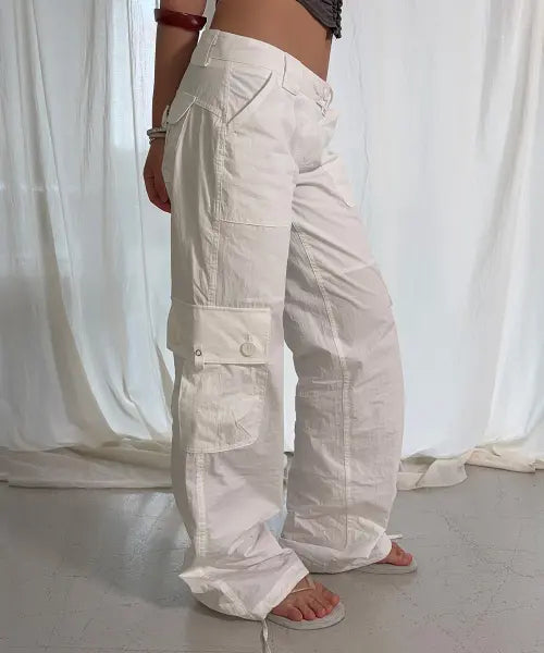 [PLEASENOFOLLOW] Ethan Pocket Cargo Pants (White)