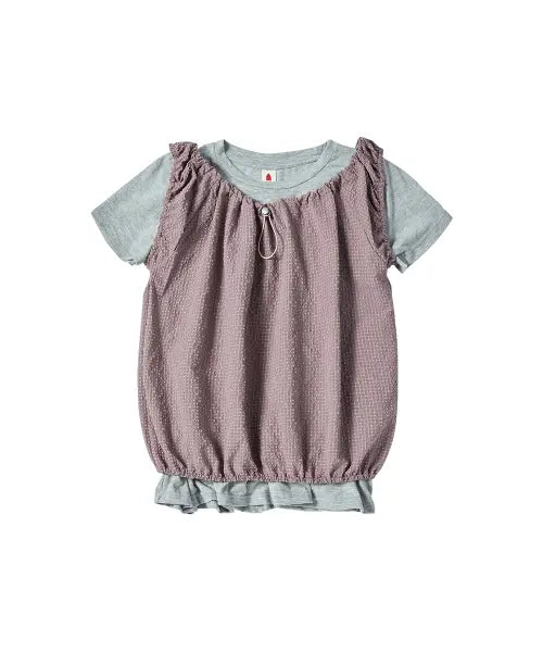[COMONINOZ] W CALM CHECK BLOUSE SET [VIOLET]