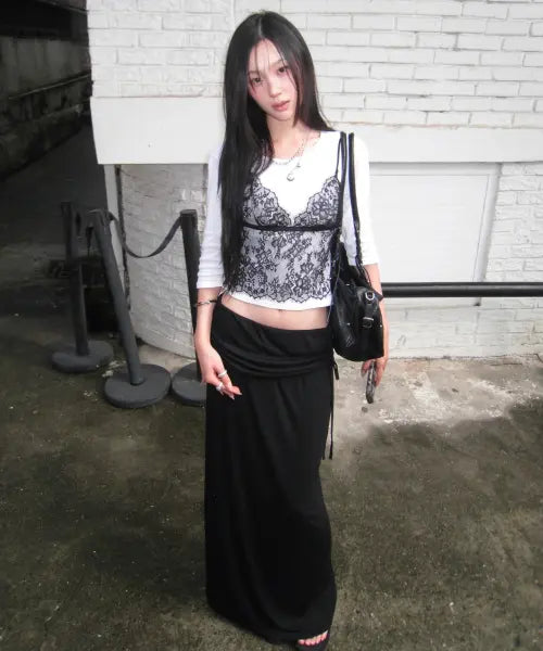 [MIXXO] Folded Banding Shirring Skirt / 폴디드 밴딩 셔링 스커트_MIWWMG916C