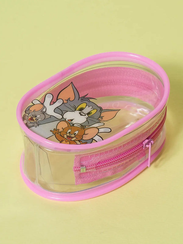 [DAISO] Tom and Jerry Round Clear Pouch / 톰과제리 원형 투명 파우치