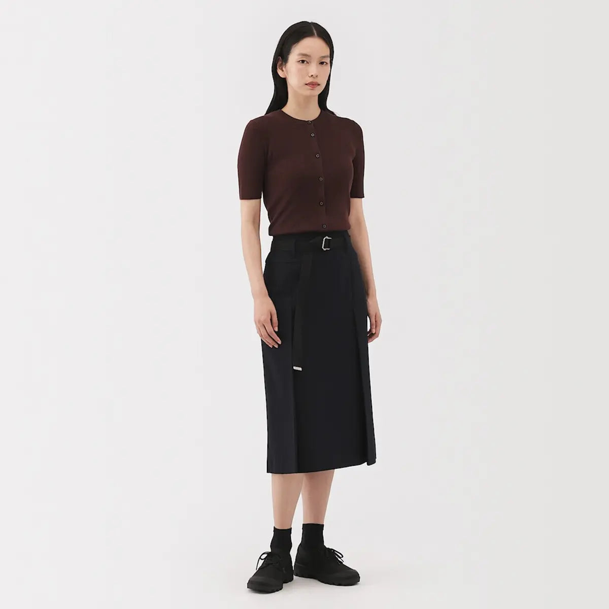 [MUJI] Cotton Knit Short Sleeve Cardigan / 강연 코튼 니트 반소매 가디건