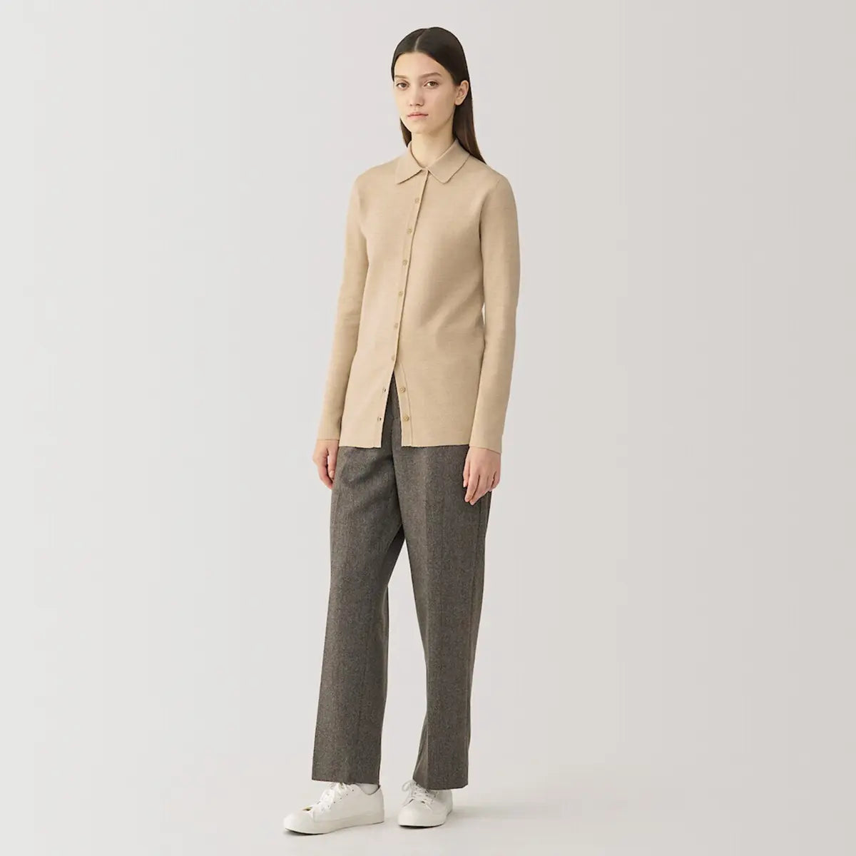 [MUJI] Double Face Knit Shirt / 더블 페이스 니트 셔츠
