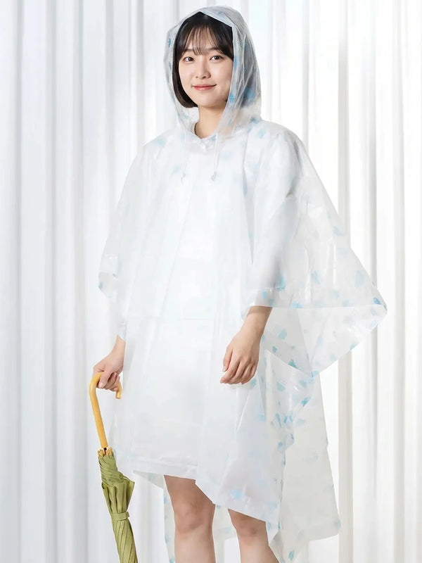 [DAISO] Disposable Patterned Poncho Raincoat / 일회용 패턴 판초형 우비