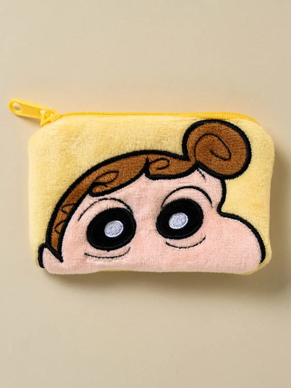 [DAISO] Crayon Shin-chan Embroidered Coin Purse (Shin-chan & Shin-ae) / 짱구 자수 동전 지갑 짱아