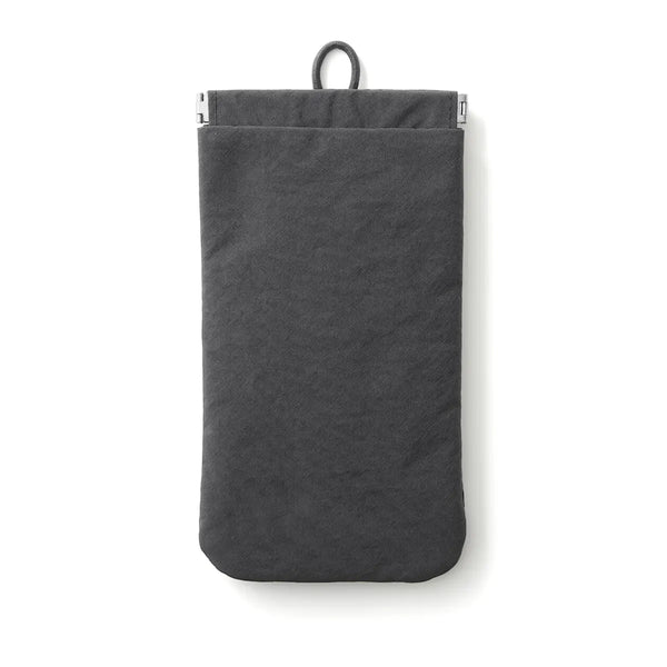 [MUJI] Nylon One-Hand Open Pouch - Dark Grey M / 나일론 한 손으로 열 수 있는 파우치 다크그레이 M