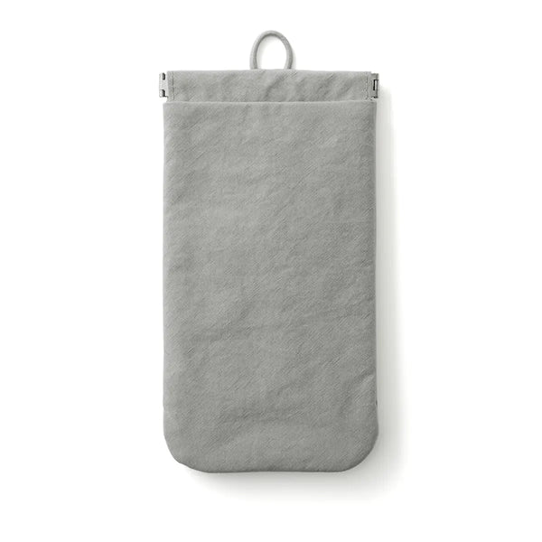 [MUJI] Nylon One-Touch Pouch - Grey, M / 나일론 한 손으로 열 수 있는 파우치 그레이 M