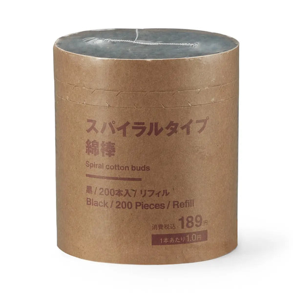 [MUJI] Cotton Swabs, Curved Tip, Refill, Black / 면봉ㆍ곡선 타입ㆍ리필ㆍ블랙