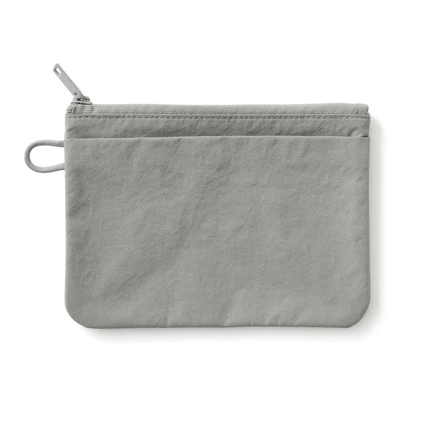 [MUJI] Nylon Flat Pouch - Grey (M) / 나일론 플랫 파우치 그레이 M