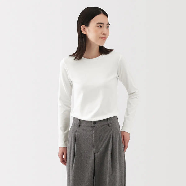 [MUJI] Stretch Fleece Crewneck Long Sleeve T-shirt / 스트레치 후라이스 크루넥 긴소매 티셔츠