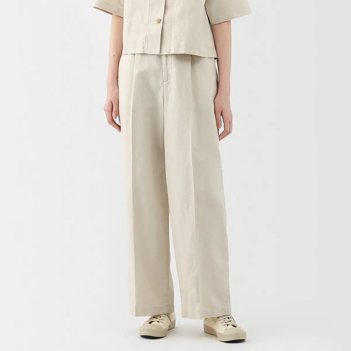 [MUJI] Hemp Blend Tuck Wide Pants / 헴프 혼방 턱 와이드 팬츠