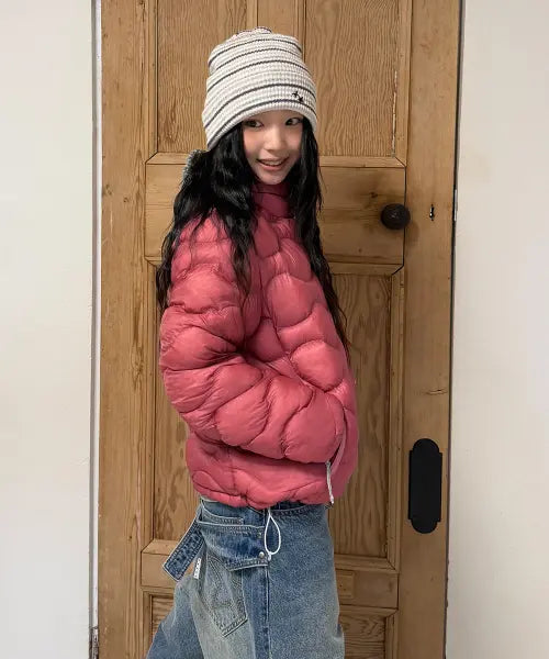 [CAVISH] SOFT AIR HIGH-NECK PADDED JACKET[PINK] / SOFT AIR HIGH-NECK PADDED JACKET PINK(CV2GFUB902A)