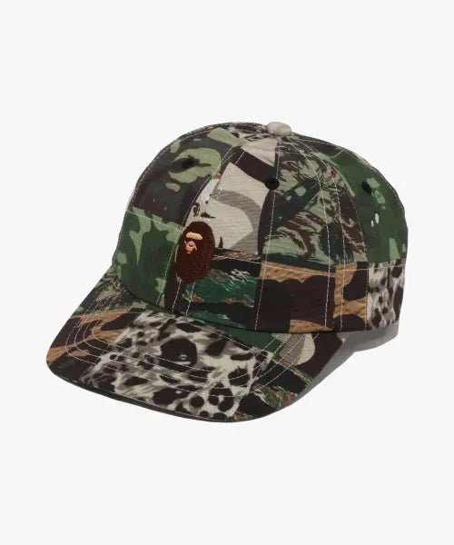 [BAPE] CAMO PATCHWORK PANEL CAP M_GREEN / 카모 패치워크 패널 캡 GREEN