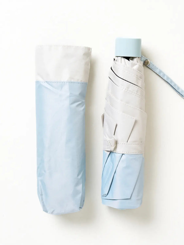 [DAISO] UV Block 99% Two-Tone Sun/Rain Umbrella 6K 50cm Blue / [UV 최대 99% 차단] 투톤 암막 3단 우양산 6K 50 cm 블루